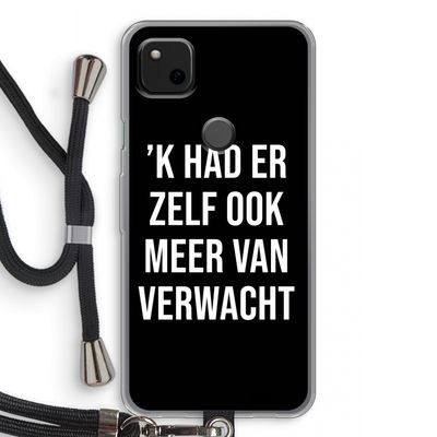 Meer verwacht - Zwart: Pixel 4a Transparant Hoesje met koord