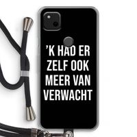 Meer verwacht - Zwart: Pixel 4a Transparant Hoesje met koord