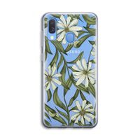 Wit bloemenpatroon: Samsung Galaxy A40 Transparant Hoesje