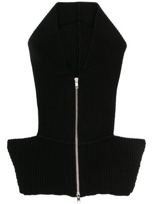 Cashmere In Love capuche nervurée à fermeture zippée - Noir