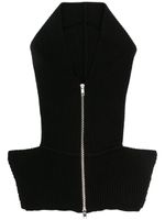Cashmere In Love capuche nervurée à fermeture zippée - Noir