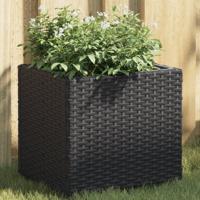 Plantenbak 36x30x32 cm poly rattan zwart