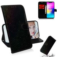 Voor LG W10 effen kleur kleurrijke magnetische Buckle horizontale Flip PU lederen draagtas met houder & kaartsleuven & portemonnee & Lanyard (zwart)