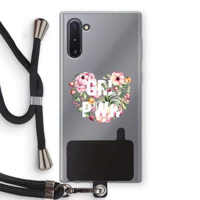 GRL PWR Flower: Samsung Galaxy Note 10 Transparant Hoesje met koord