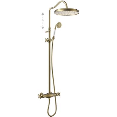 Regendouche set Tres Clasic | Opbouw | Thermostaatkraan | 2-weg | Vintage | Messing mat