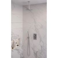 Inbouw Regendouche Set Brauer Brushed Edition Plafond Uitloop Ronde Hoofddouche 20 cm RVS Look Brauer