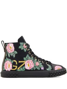 Giuseppe Zanotti baskets à fleurs - Noir