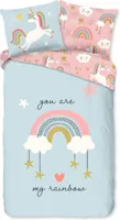Good Morning dekbedovertrek eenhoorn(140x220 cm) - Katoen