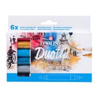 Duotip marker Ecoline urban landscape set 6 kleuren - thumbnail