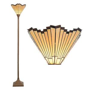 Clayre & Eef Tiffany Vloerlamp 37x37x183 cm Goudkleurig Polyresin