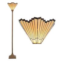 Clayre & Eef Tiffany Vloerlamp 37x37x183 cm Goudkleurig Polyresin