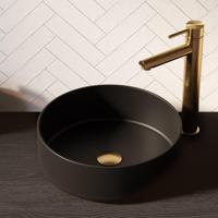 BRAUER Circle waskom - 36x36cm - rond - keramiek - mat zwart WK-CC36ROMZ