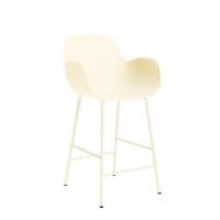 Normann Copenhagen Form Barkruk High 75 cm met Armleuning - Staal - Crème - thumbnail