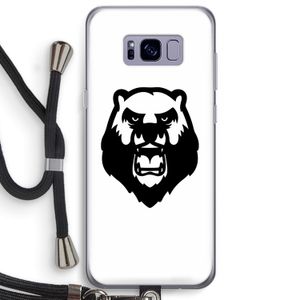 Angry Bear (white): Samsung Galaxy S8 Plus Transparant Hoesje met koord