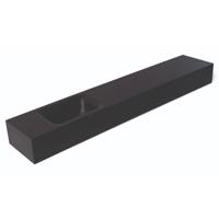 Fontein Luca Sanitair Lea 120x22x12 cm Solid Surface Links Zonder Kraangat Mat Antraciet Luca Sanitair