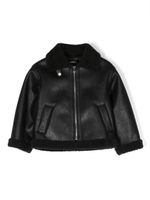 Monnalisa veste bomber en cuir artificiel à bords contrastants - Noir
