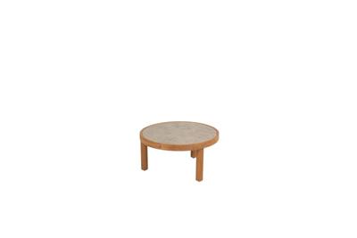 Finn coffee tafel teak keramiek sabbia panna dia. 63 cm - 4so