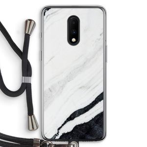 Elegante marmer: OnePlus 7 Transparant Hoesje met koord