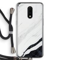 Elegante marmer: OnePlus 7 Transparant Hoesje met koord