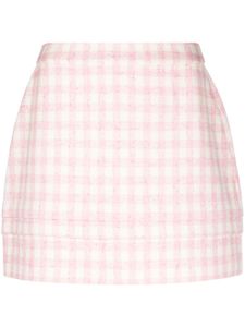 SHUSHU/TONG minijupe trapèze à motif damier - Rose