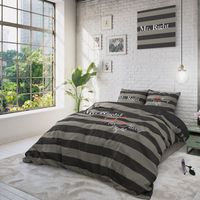 DreamHouse Bedding Mr and Mrs Always - Antraciet Dekbedovertrek 2-persoons (200 x 220 cm + 2 kussenslopen) - thumbnail