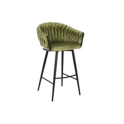 Kruk DKD Home Decor Zwart Groen Fluweel Metaal 61 x 52 x 101 cm