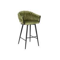 Kruk DKD Home Decor Zwart Groen Fluweel Metaal 61 x 52 x 101 cm