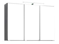 HELD Badkamer spiegelkast Bologna 3D (LED opbouwlamp, Donkergrijs, Breedte: 90 cm)