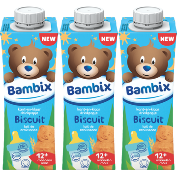 Bambix Drinkpapje Biscuits 12+ Maanden 3x250ML bij Jumbo