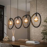 LifestyleFurn Organische Hanglamp 'Joelle' 4-lamps, Artic Black finish