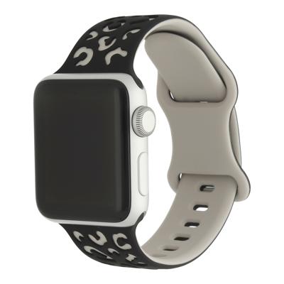 Apple Watch Siliconen Luipaard Wild Band - Zwart Sterrenlicht - 38, 40, 41 & 42mm