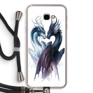 Yin Yang Dragons: Samsung Galaxy J4 Plus Transparant Hoesje met koord