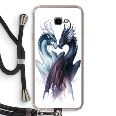 Yin Yang Dragons: Samsung Galaxy J4 Plus Transparant Hoesje met koord