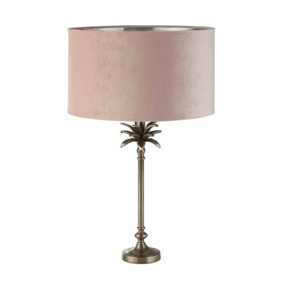 Searchlight TafellampPalm goud met roze kap - EU81210PI