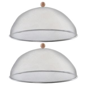 Set van 3x stuks luxe stevige Rvs vliegenkappen/voedselkappen 43 cm