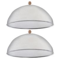 Set van 3x stuks luxe stevige Rvs vliegenkappen/voedselkappen 43 cm