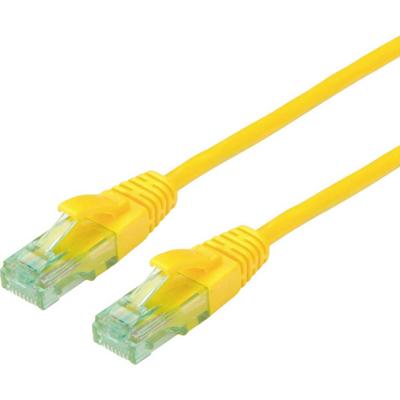 roline recycled material RJ45 (cross) Netwerkkabel Aansluitkabel CAT 6A U/UTP 15 m Geel