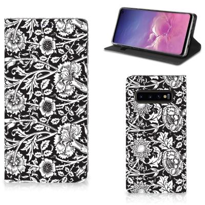 Samsung Galaxy S10 Smart Cover Black Flowers Samsung Galaxy S10 Smart Cover Black Flowers