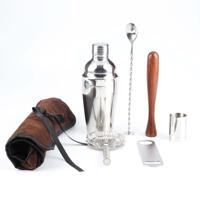 7 in 1 roestvrijstaal wijn cocktail shaker tools set met doek zak capaciteit: 750ml