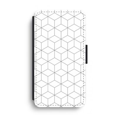 Zwart-witte kubussen: iPhone XS Max Flip Hoesje