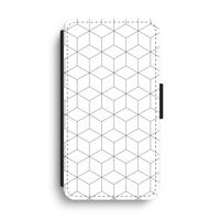 Zwart-witte kubussen: iPhone XS Max Flip Hoesje
