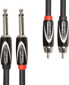 Roland RCC-15-2R28 instrumentenkabel 2x 6.35mm jack naar 2x RCA 4.5 meter