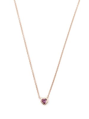 Ef Collection collier Heart en or rose 14ct serti de saphirs