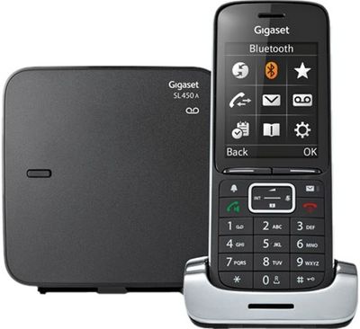 SL450A - Black Edition - snoerloze telefoon - antwoordsysteem - met Bluetooth-interface met nummerherkenning - ECO DECTGAP - 3-weg geschikt voor oproepen