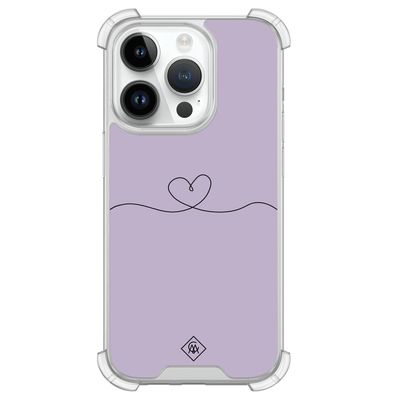 iPhone 14 Pro shockproof hoesje - Hart lila