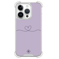 iPhone 14 Pro shockproof hoesje - Hart lila