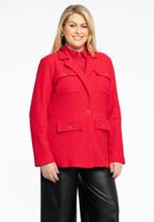 Yoek Blazer met zakken BOUCLE | Rood | Maat 50/52