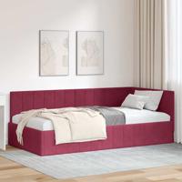 Hoekbedframe met hoofdeinde Wijnrood 100 x 200 cm Fluweel