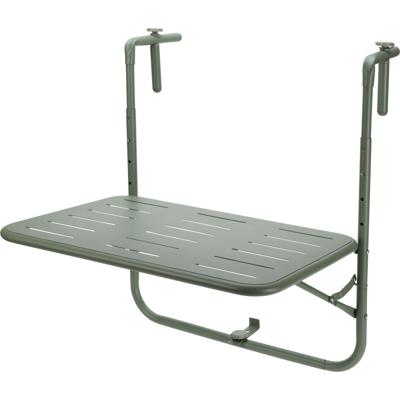Progarden Balkon tafel - metaal - donkergroen - 60 x 43 cm - Inklapbaar - Hoogte verstelbaar