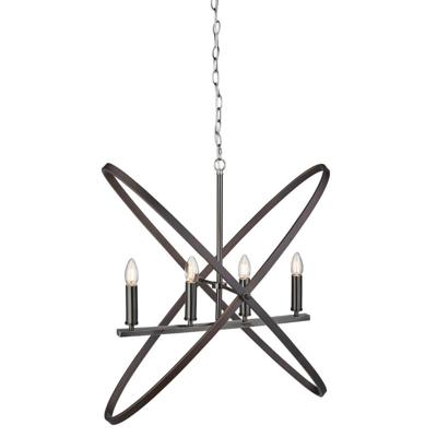 Searchlight Zwarte klassieke hanglampHoopla 4-lichts - 8244-4PW